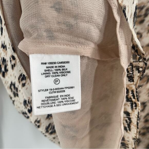 JOIE Blouse Medium Cordell 100% Silk Animal Print Cappuccino Business Office NWT - Picture 14 of 16